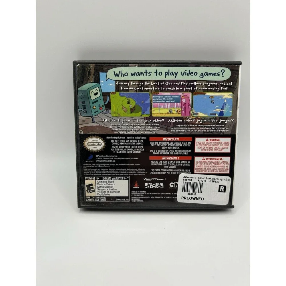 Adventure Time Nintendo DS Case And Manual No Game